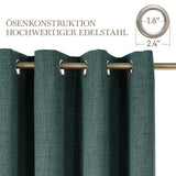 1 x RAW Customer Returns CUCRAF 100 Blackout Curtain with Eyelet, Thermal Insulated Curtains in Linen Look, Soundproof Curtains for Living Room Children s Room, H137 x W117 cm, Forest Green, Set of 2 - RRP €36.29