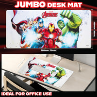 1 x RAW Customer Returns Marvel Avengers Desk Pad XXL - Gaming Desk Accessories 800x360mm as Wrist Rest - Anti-Slip Office Supplies Desk Mat White Avengers  - RRP €19.99