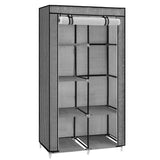 1 x RAW Customer Returns SONGMICS Wardrobe, 6 Tiers, 1 Clothes Rail, Non-Woven Fabric, Metal Frame, 45 x 88 x 168 cm, for Bedroom, Hallway, Dressing Room, Black with Herringbone Pattern, RYG084B22 - RRP €33.43