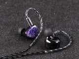 1 x RAW Customer Returns LINSOUL Kiwi Ears Cadenza 10mm Beryllium Dynamic Driver IEM 3D Printed with Detachable Interchangeable Plug 0.78 2pin 3.5mm IEM Cable for Musician Purple  - RRP €43.36