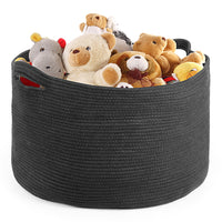 1 x RAW Customer Returns Winter Shore Extra Large Woven Laundry Basket with Handle - Basket for Blankets, Baby Toys, Nursery Decoration, Towels Storage - Large Storage Basket for Living Room Bedroom - 60 x 35 cm - RRP €28.22