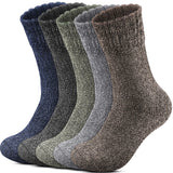 1 x RAW Customer Returns Reamphy 5 pairs of wool socks for men, thermal socks, warm socks for men, thick winter cozy wool socks, outdoor hiking winter socks for men 39-46 - RRP €20.99