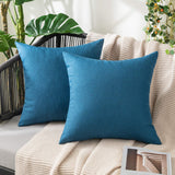 1 x RAW Customer Returns MIULEE Set of 2 Waterproof Cushion Covers Outdoor Sofa Cushions Decorative Pillows Modern Cushion Covers Decorative Cushion Cover Made of Polyester Linen Look for Garden Sofa Living Room Bed 60 x 60 cm Navy Blue - RRP €19.2