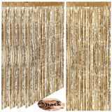 1 x Brand New AIYONG Fringe Curtains Party, 5 Pieces 1x2m Metallic Party Curtains with Sparkly Fringe, Silver Party Metallic Tinsel for Halloween Birthday Decorations, Photo Booth, Glitter Foil for New Year s Eve - RRP €13.91