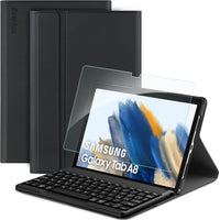 1 x RAW Customer Returns EasyAcc Italian Bluetooth Keyboard Case Compatible with Samsung Galaxy Tab A8 10.5 2021 2022 SM-X205N X200N with Screen Protector, Keyboard Case Wireless Detachable Protective Case, Black - RRP €69.99