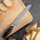 1 x RAW Customer Returns linoroso serrated bread knife 8 inch sharp knife German high carbon stainless steel knife with ergonomic handle for kitchen and restaurant - RRP €34.95