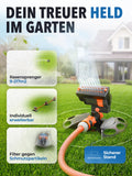 1 x RAW Customer Returns STONE REEF lawn sprinkler 9-217m2 for garden irrigation - 16 nozzles, square sprinkler for irrigation, sprinkler for lawns and areas, irrigation system, sprinkler for garden - RRP €22.03