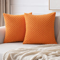 1 x RAW Customer Returns MIULEE Corduroy Velvet Cushion Cover Decorative Cushion Cover Modern Sofa Cushion Decorative Cushion Couch Cushion Decorative Cushion Soft for Sofa Living Room Bedroom Set of 2 50 x 50 cm Orange - RRP €20.16