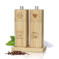 1 x RAW Customer Returns ELBFUCHS Salt and Pepper Mill Wood Large NEW Lovely set of 2 pepper and salt mills with ceramic grinder Ideal for wooden wedding gift, housewarming, bridal shower - RRP €40.28