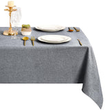 1 x RAW Customer Returns DWCN Gray Tablecloth Linen Look Washable Table Linen Water-Repellent Table Cloth for Dining Room, Garden, Party, Wedding or Household, 135 x 200 cm - RRP €21.17