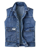 1 x RAW Customer Returns Harbrosrce Classics Men s Denim Vest Sleeveless Denim Vest Cowboy Jacket Motorcycle Vest Biker Vest for Men Casual Leisure Vest - RRP €43.99