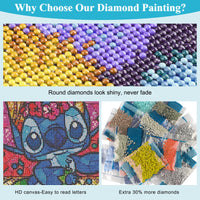 1 x Brand New DAERLE Diamond Painting Stitch, 5D Diamond Painting Pictures Cartoon Set Adults Children, DIY Full Diamond Painting by Numbers for Living Room Bedroom Office Wall Decoration 30 x 40 cm - RRP €9.04