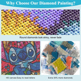 9 x Brand New DAERLE Diamond Painting Stitch, 5D Diamond Painting Pictures Cartoon Set Adults Children, DIY Full Diamond Painting by Numbers for Living Room Bedroom Office Wall Decoration 30 x 40 cm - RRP €81.36