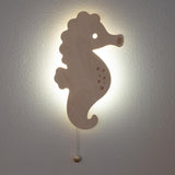 1 x RAW Customer Returns BO BABY S ONLY - Baby wall lamp - Seahorse - Wall light for baby room - Night light with battery for children s room - FSC quality mark wooden lamp - 25000 burning hours - Wall lamp can be painted - RRP €36.26