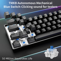 1 x RAW Customer Returns Dierya DK61se Gaming Keyboard, 60 Percent Mechanical Keyboard with Blue Clicky Switch, Ultra-Compact Mini 61 Keys Anti-Ghosting, Type-C Data Cable, US Layout for PC Windows Gamer Typist, Black - RRP €31.5