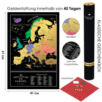 1 x RAW Customer Returns Scratch off map of Europe - Travel map of Europe - Scratchable map of Europe - Scratch off map of Europe - Map for scratching - Scratch off map of Europe - Poster for scratching off  - RRP €35.28