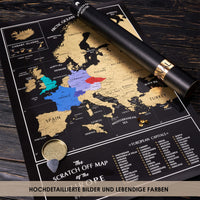 1 x RAW Customer Returns Scratch off map of Europe - Travel map of Europe - Scratchable map of Europe - Scratch off map of Europe - Map for scratching - Scratch off map of Europe - Poster for scratching off  - RRP €35.28