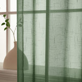 1 x RAW Customer Returns MIULEE Set of 2 Voile Curtain Sheer Linen Curtain with Eyelets Transparent Linen Look Curtain Eyelet Curtain Living Room Window Curtain Translucent Decorative Curtain Bedroom 140 x 225 cm W x H Dark Green - RRP €31.49