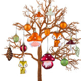 1 x RAW Customer Returns VALERY MADELYN Autumn decoration plastic balls, 24 pieces autumn decoration for hanging, decorative fox dwarf mushrooms made of plastic, hanging ornament for tree, indoor and outdoor,  - RRP €24.99