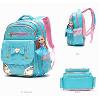 5 x Brand New LIGUL Backpack for Girls, Lovely Bookbag Series Doll Adorable Princess School Backpack for Elementary School Bags School Backpack for Girls Blue, L  - RRP €196.9