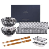 1 x RAW Customer Returns vancasso Haruka Sushi Set, Porcelain Japanese ESS Service, 8-piece tableware set for 2 people, includes sushi plates, bowls, sauce bowls and chopsticks - RRP €36.99