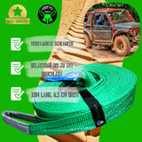 1 x RAW Customer Returns Desert Fox Winch recovery strap Robust 10m tree strap tow rope, 14t breaking load Ideal for home, hobby, leisure, hunting, forestry and construction according to EN 1492-1 - RRP €58.39