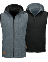 1 x Brand New Little Donkey Andy Men s Reversible Fleece Vest Lightweight Warm Sleeveless Hooded Vest for Hiking Walking Travel Monument L - RRP €89.99