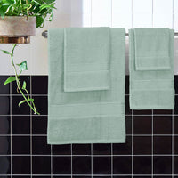 1 x RAW Customer Returns GLAMBURG Ultra Soft 6 Pack Cotton Towel Set, Includes 2 Oversized Bath Towels 70 x 140 cm, 2 Hand Towels 40 x 60 cm and 2 Washcloths 30 x 30 cm, Sea Green - RRP €25.2