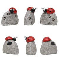 1 x RAW Customer Returns TERESA S COLLECTIONS Outdoor garden decoration ladybug solar light seven-point ladybug garden decoration solar garden light made of resin weatherproof LED mother daughter gift 13cm - RRP €25.2