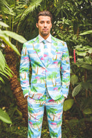 1 x RAW Customer Returns OppoSuits Men s Opposuits Crazy Prom Suits For Men - Flaminguy Men s Suit, Blue, 50 EU - RRP €80.62