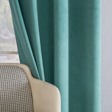 1 x Brand New EMEMA 2 pieces blackout curtain velvet curtains opaque curtain with eyelets thermal curtain eyelet curtain blackout curtains for bedroom living room, 140 x 280 cm W x H teal green - RRP €49.49