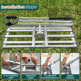 1 x RAW Customer Returns PLBBJH lawn leveling rake, 75x25cm, up to 6.2 kg with stainless steel rake base, thick metal rod and non-slip rubber handle. Ideal for leveling lawn, sand and soil in the garden. Stable and durable - RRP €116.35