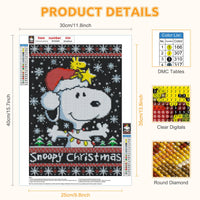 2 x Brand New RICUVED Christmas Full 5D Diamond Painting, Animated Diamond Painting Full Drill Diamond Painting, Snoopy DIY Diamond Painting Kit for Adult, Wall Decoration Decor 30x40cm - RRP €38.4