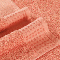 1 x RAW Customer Returns GLAMBURG Ultra Soft 6 Pack Cotton Towel Set, Includes 2 Oversized Bath Towels 70 x 140 cm, 2 Hand Towels 40 x 60 cm and 2 Wash Beds 30 x 30 cm, Eco-Friendly and 100 Recyclable, Peach - RRP €18.14