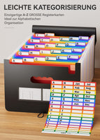 1 x RAW Customer Returns Document folder A4, expanding folder sorting folder colorful file folder rainbow file folder accordion design A4 size large capacity waterproof Materia de ABC life 26 compartments  - RRP €18.43