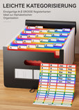 1 x RAW Customer Returns Document folder A4, expanding folder sorting folder colorful file folder rainbow file folder accordion design A4 size large capacity waterproof Materia de ABC life 26 compartments  - RRP €18.43