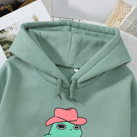 5 x Brand New Women s Pullover Hoodie Girls Teenager Kawaii Frog Hoodie Autumn Winter Warm Hooded Tops Casual Sports Sweatshirt 2XL, Green-2  - RRP €99.85