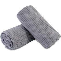 1 x RAW Customer Returns Polyte - microfiber bath towel - lint-free quick-drying - waffle structure - very large - gray - 152 x 76 cm - 2 pieces - RRP €24.01