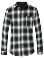 1 x Brand New SSLR Men s Flannel Shirt Long Sleeve Shirt Lumberjack Shirt Men s Long Sleeve Button Down Checkered Shirt Black White, Medium  - RRP €27.6