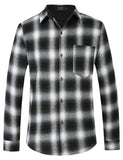 1 x Brand New SSLR Men s Flannel Shirt Long Sleeve Shirt Lumberjack Shirt Men s Long Sleeve Button Down Checkered Shirt Black White, Medium  - RRP €27.6