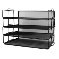 1 x RAW Customer Returns Exerz Wire Mesh Paper Sorter 4 Pack Tiers Desk Multifunctional Organizer File Holder Letter Tray Stackable for Office, School - RRP €33.0