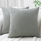 1 x RAW Customer Returns Topfinel cushion cover 40x40 gray corduroy set of 2 corn grain pattern cushion covers cushion cover decorative cushion sofa cushion couch cushion decorative cushion decorative cushion cover decorative cushion covers - RRP €14.81