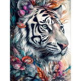 6 x Brand New 5D Diamond Art Painting Kit, Diamond Painting Pictures Set, Diamond Painting Rhinestone Embroidery Painting Painting Set for Adults, Children, Home, Wall Decorations white tiger  - RRP €36.24