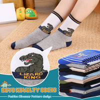 10 x Brand New Boys Cotton Crew Socks Kids Novelty Animal Soft Funny Casual Fashion Breathable Children Socks 6 Pairs 10 Pairs Dinosaur 02, 3-5 Years  - RRP €276.0