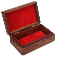 1 x RAW Customer Returns Ajuny Handmade Wooden Jewelry Box for Women - Floral Design Solid Multipurpose Jewelry Storage Watch Box Decorative Chest Jewelry Holder as Gift, 8 x 5  - RRP €15.91