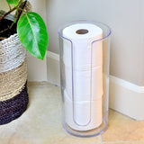 1 x Brand New Youngever Plastic Toilet Paper Holder Standing, Transparent Roll Holder Toilet Paper, Toilet Paper Roll Storage - RRP €26.03