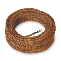 1 x RAW Customer Returns Amarcords - Textile cable for lamps WHISKY, braided, silk, 5 meters, with earthing 3x0.75 - Fabric cable covered with colored vintage fabric for chandeliers, wall lamps and lampshades - RRP €27.9