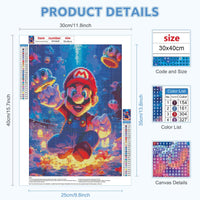 3 x Brand New CEOVR Diamond Painting for Adults, Diamond Painting Kit for Children, Super Mario 5D DIY Diamond Painting, 30x40 cm Diamond Painting Kit, Cartoon Diamond Painting Complete Kit, Gift for Family - RRP €24.12