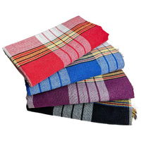 1 x RAW Customer Returns Turkish sauna towel. 80x175 cm made of cotton. Set of 4 with red, blue, purple and black. Checkered. Traditional hammam towel, beach towel, bath towel, hand towel, yoga towel, peshtemal, travel towel, lounger towel - RRP €22.18