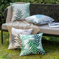 1 x RAW Customer Returns MIULEE Outdoor Cushion Cover Waterproof Cushion Waterproof Decorative Pillowcases Leaf Pattern Sofa Cushion Decorative Pillow for Garden Sofa Couch Living Room Bedroom Set of 2 50 x 50 cm Dark Green - RRP €20.16